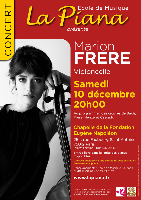 Concert Marion FRERE violoncelle