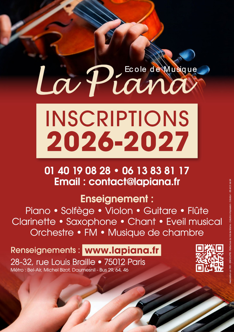 Affiche inscriptions 2026 - 2027